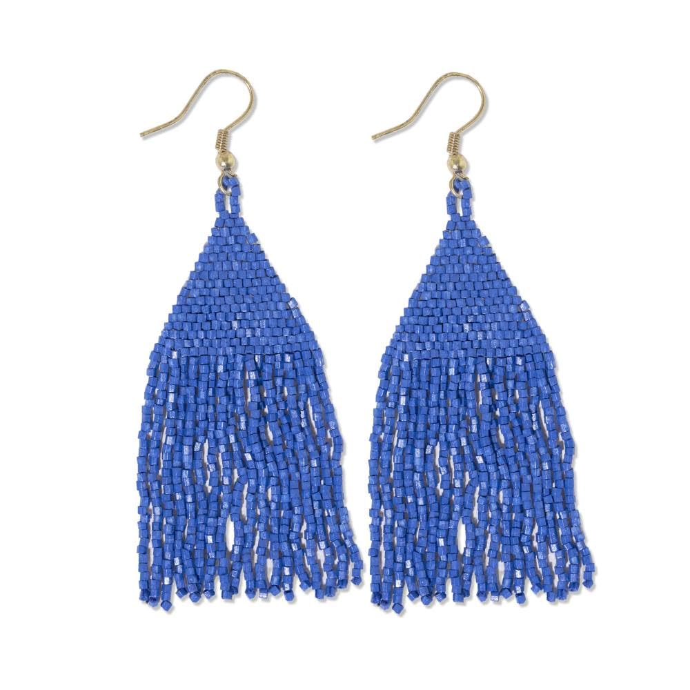 INK+ALLOY Women's Beaded Boho Earrings Lexie Luxe Medium Fringe Seed Bead Colorful Statement Earrings Handmade Jewelry for the Modern Bohemian, 3.25-Inch