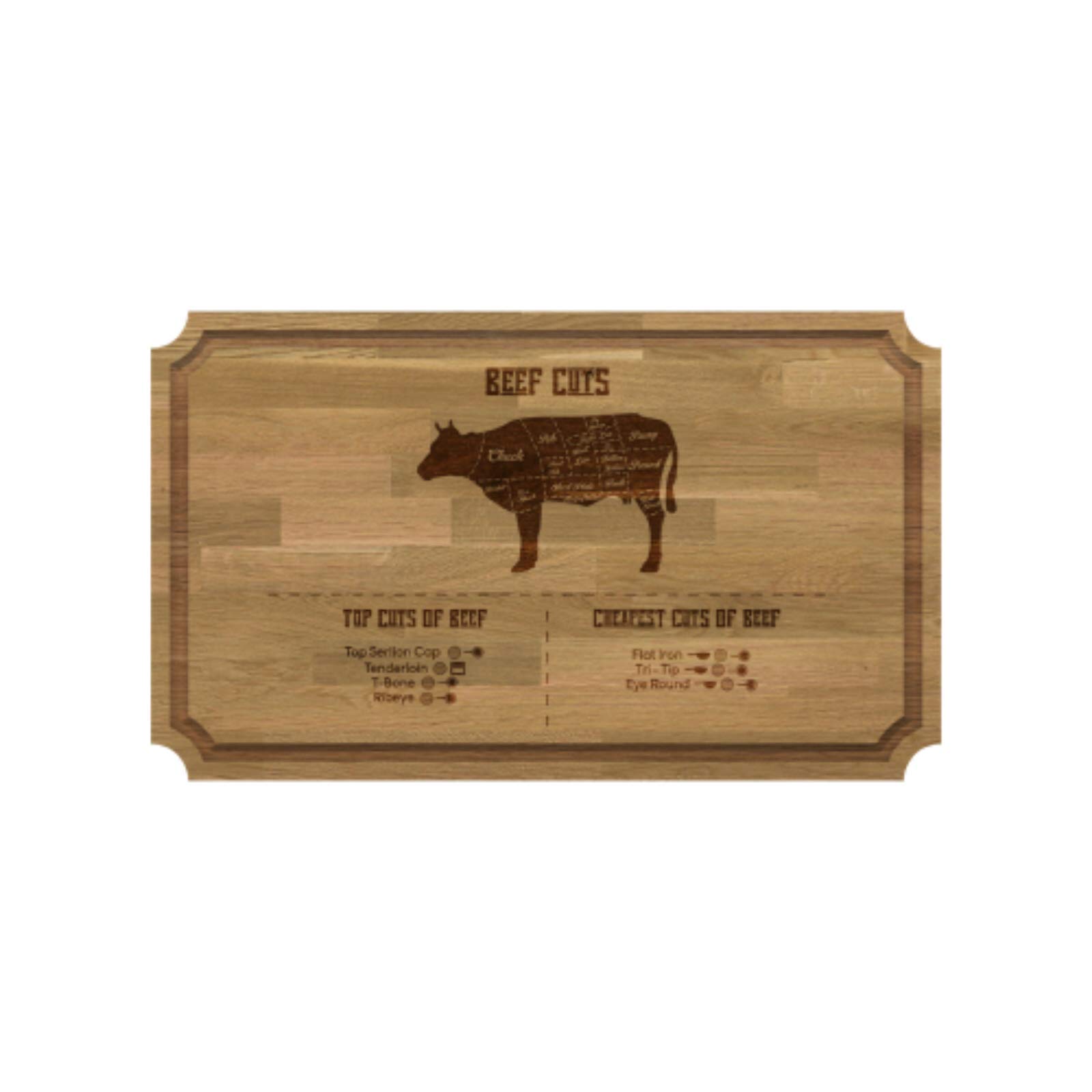 Be-Creative Tabla de cortar grande de madera maciza de roble natural, grabado y personalizable, estilo 11