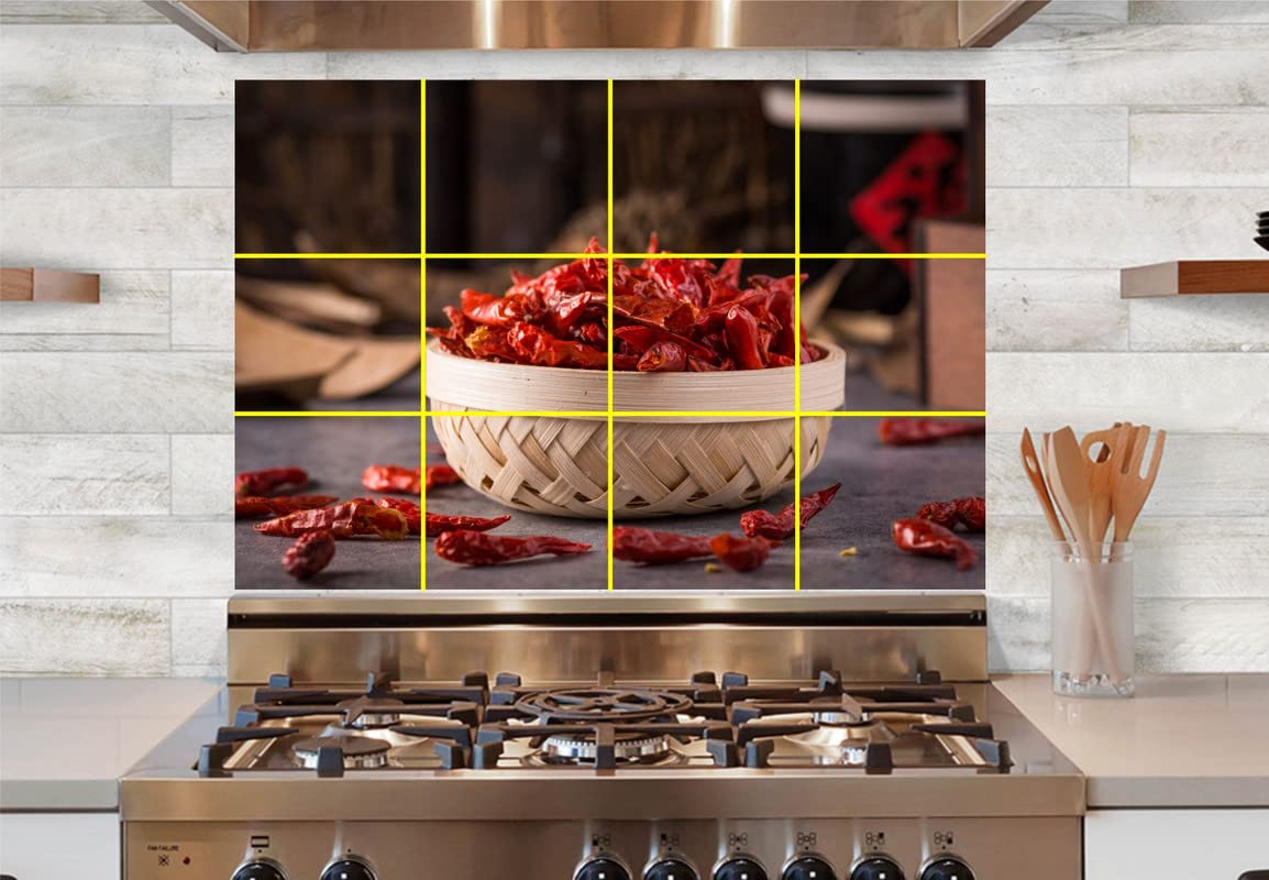 Home Decoration red Chilli Kitchen Sticker Waterproof and Anti Oil