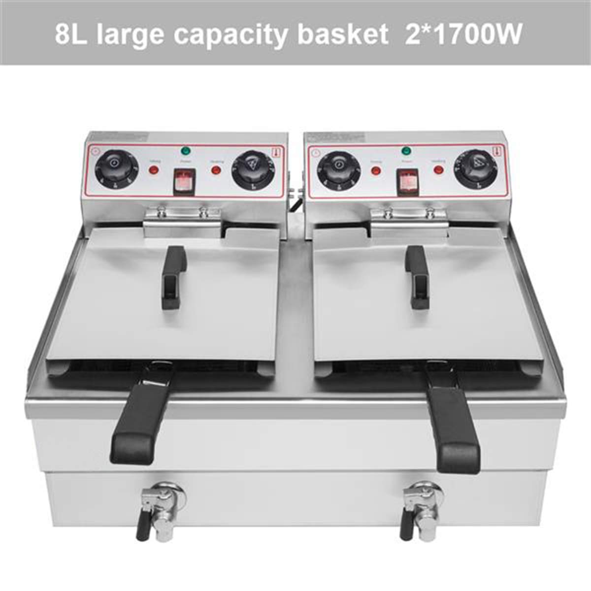 Joyleah Deep Fryer,24.9QT/23.6L 3400W MAX Stainless Steel Electric Deep Fryer with Basket,Countertop Fryer Commercial Deep Fryer for Chicken Chips Fries French Fries Restaurant Home Kitchen(3400W)