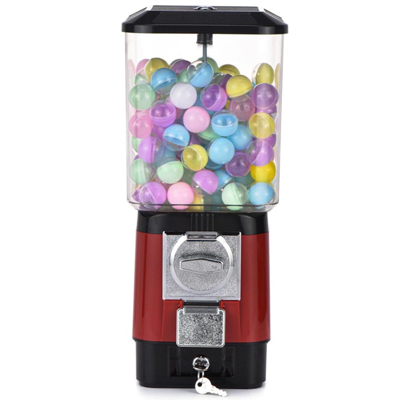 Distributore automatico di caramelle, a gettoni, con 200 palline vuote e 100 gettoni in acciaio inox per capsule giocattolo e palline rimbalzanti