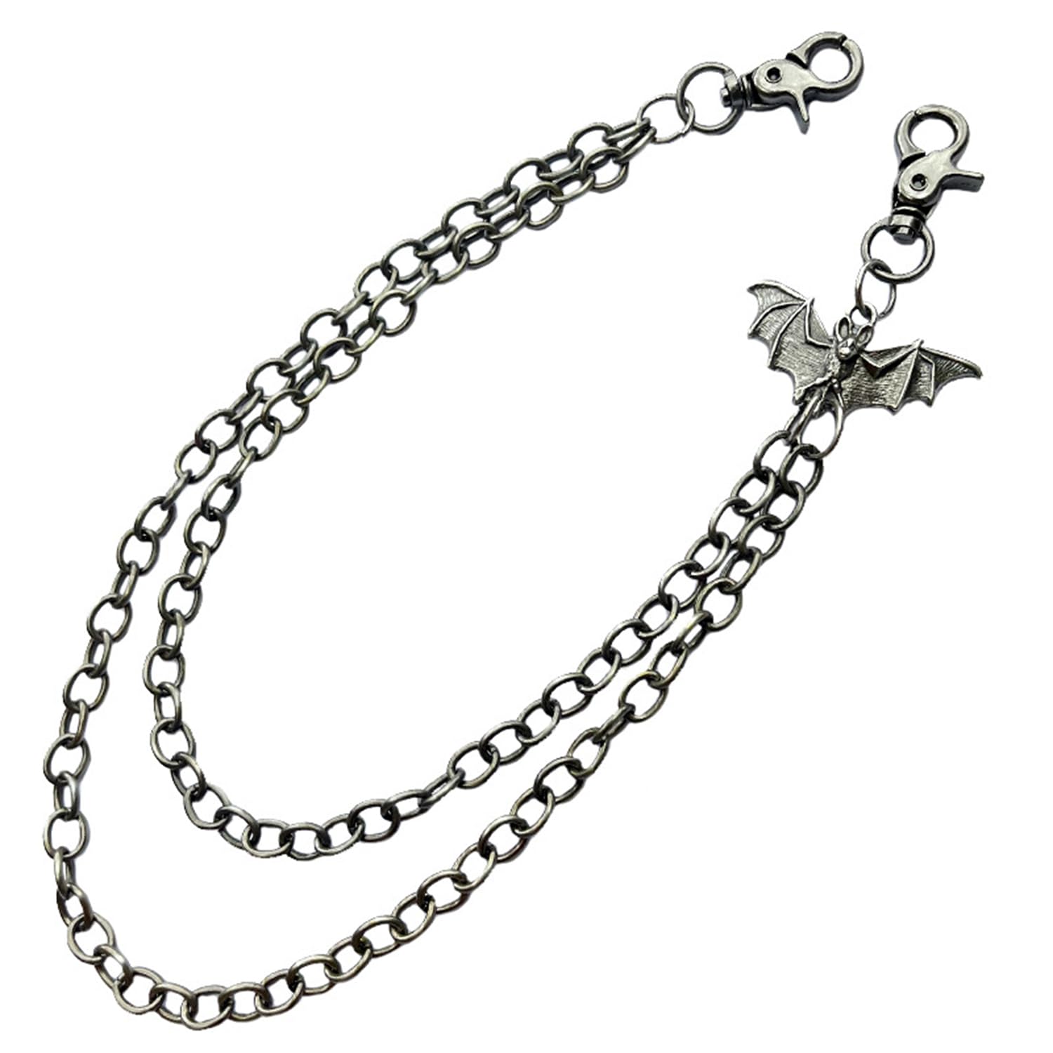 TYGFRT 1 Piece Bat Pants Chain, Double Layer Chain, Punk Denim Belt Chain, Metal Wallet Chain, Unisex, Pants Accessories