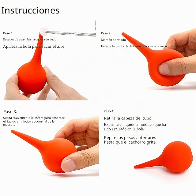 Foto 3 de 8 de Dispositivo manual de succión de líquido amniótico canino mascota cachorro perro para gato asfixia bombeo…