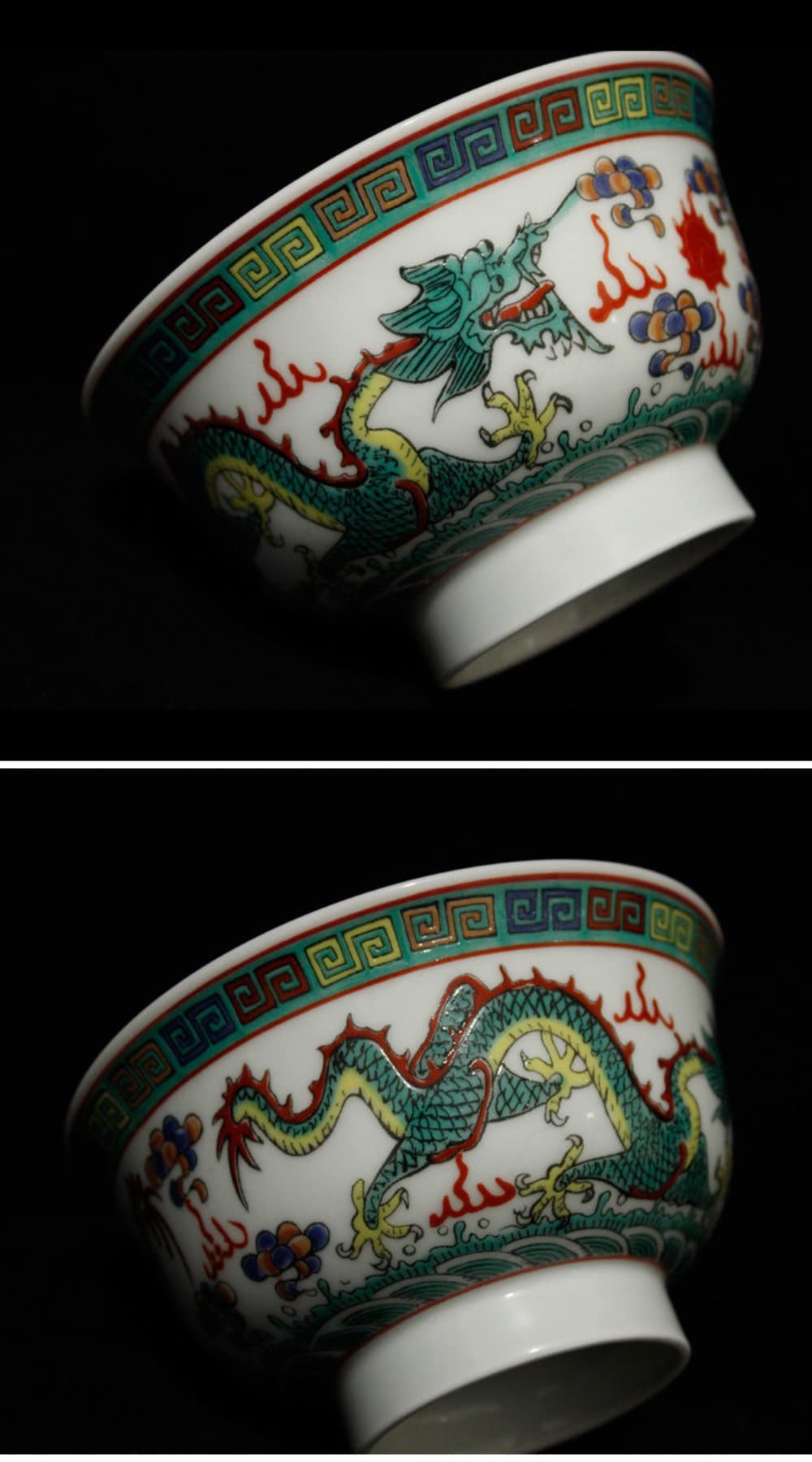 Miski ceramiczne, Chińska starożytna porcelanowa miska na ryż w stylu pałacowym, 11 cm 4