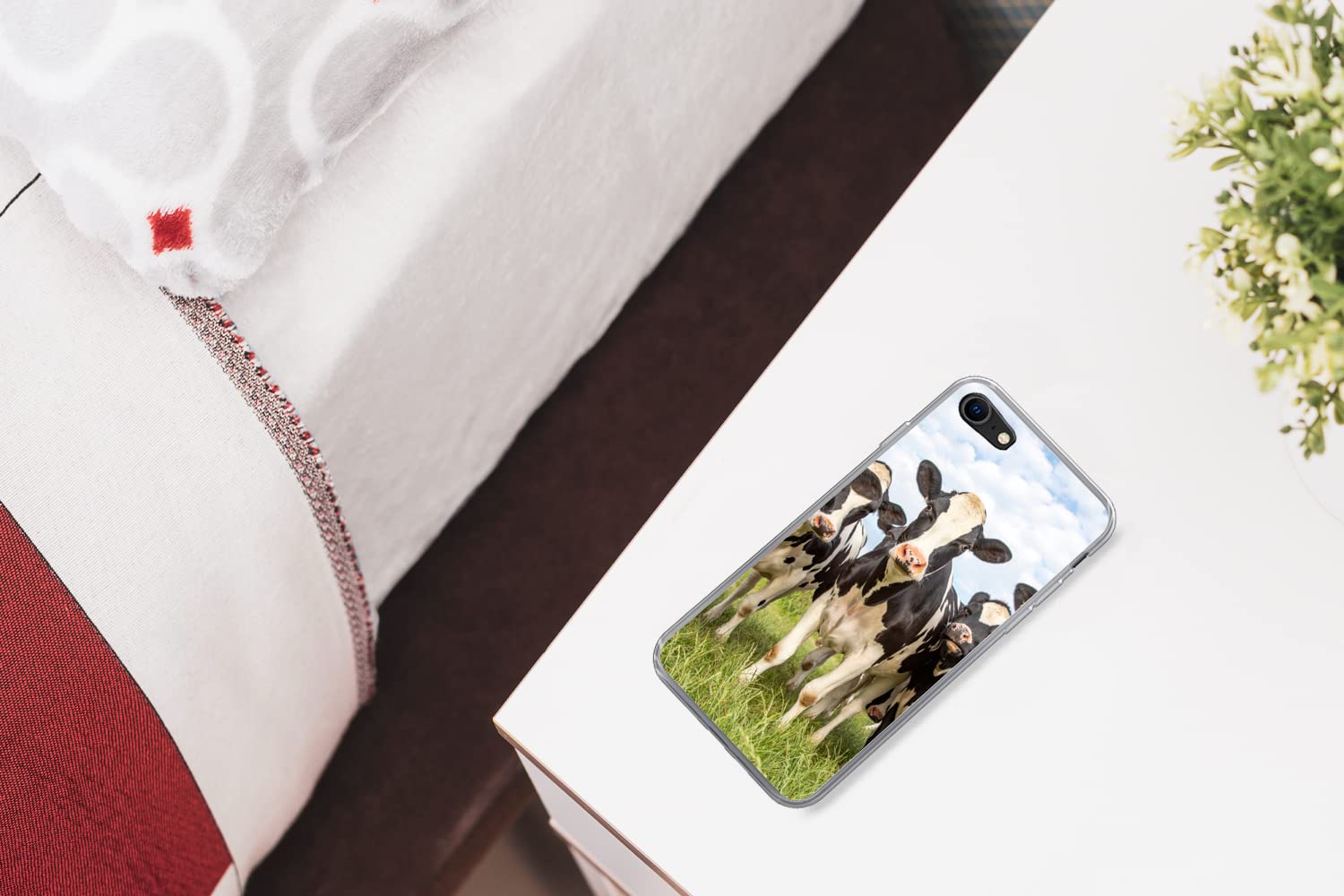 MuchoWow Funda para iPhone 8 - Vacas - Pastos - Animales - Naturaleza - Hierba - Funda de Silicona/Funda Blanda para teléfono móvil