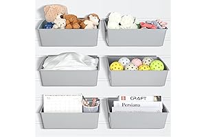 Unittype 6 Pcs Slat Wall Bins for Organized Storage