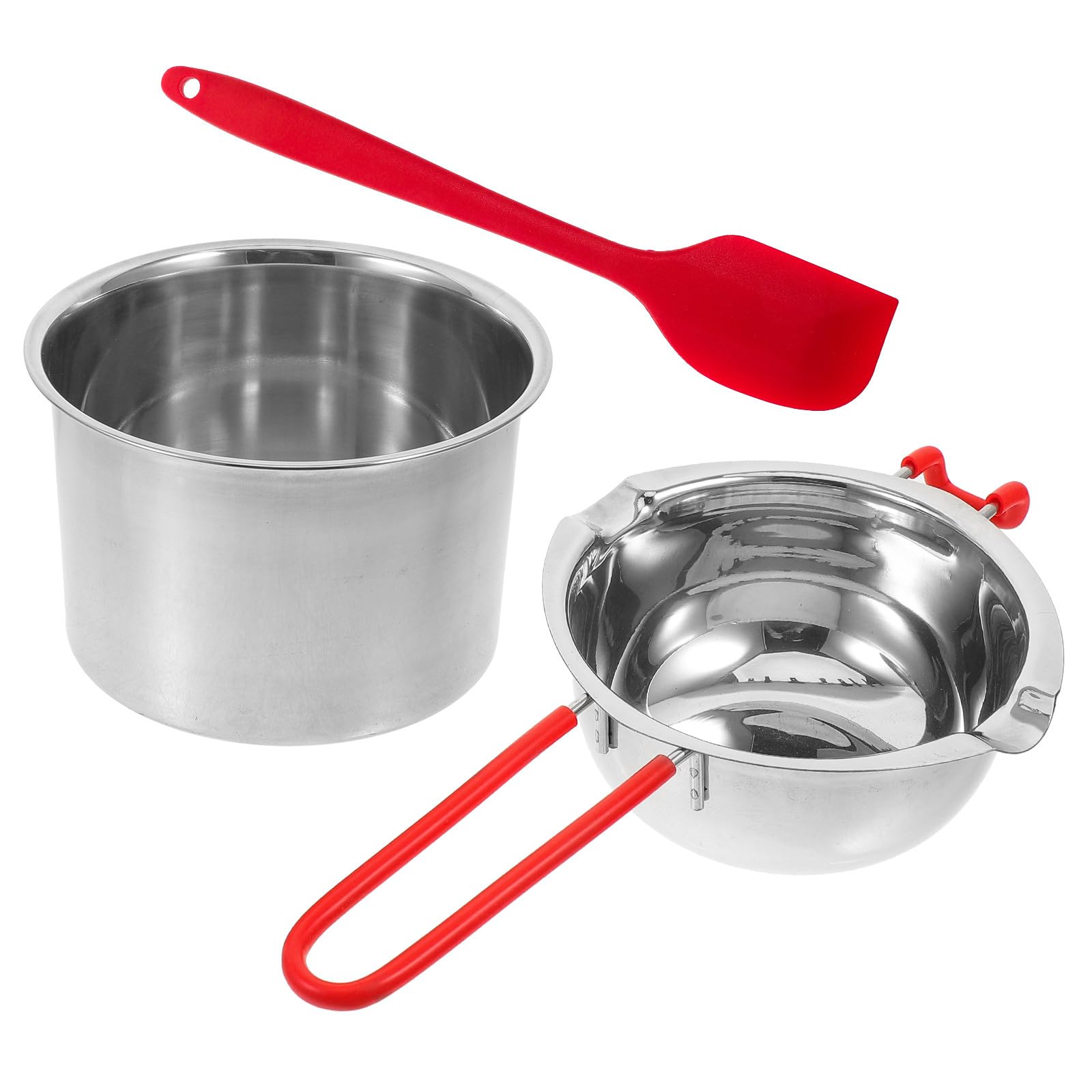 Pot à fondre le chocolat bain-marie en inox 600ml avec spatule
