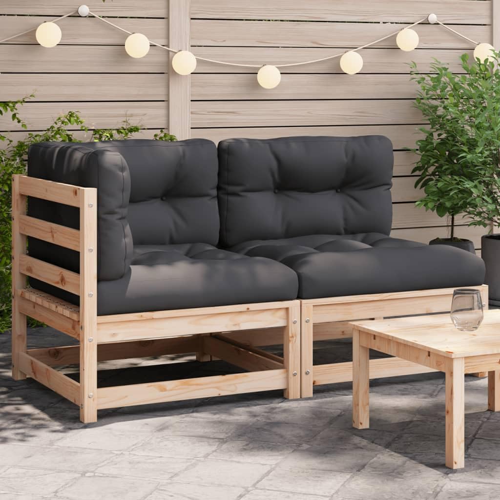 sofás de Dos plazas,Sofa 120 cm,Sofa Cama Dos plazas,Sofá de jardín de 2 plazas con Cojines Madera Maciza de pinoAdecuado para salón, Dormitorio