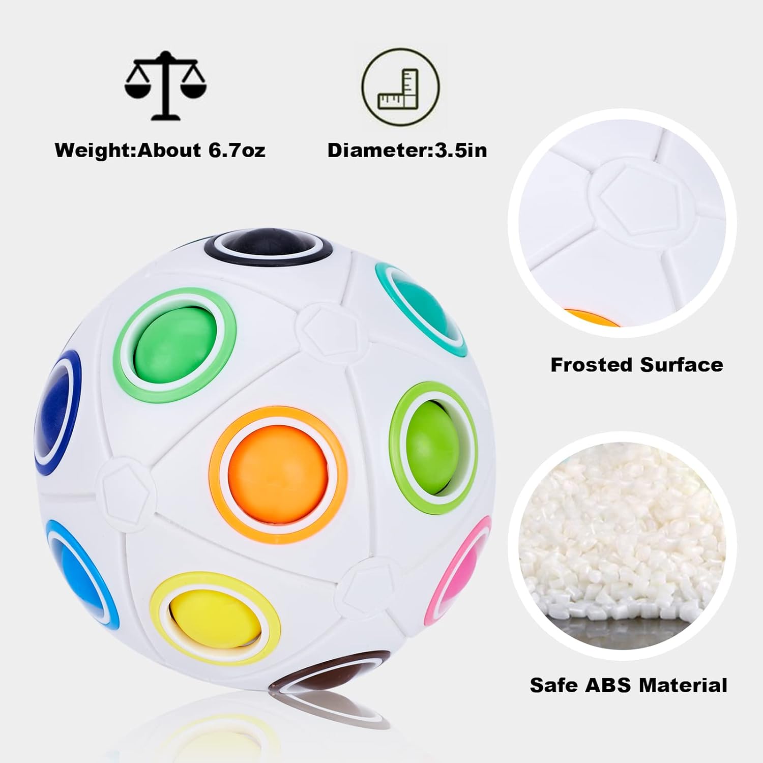 Vdealen Magic Rainbow Puzzle Ball- 20 Holes Fidget Ball Puzzle Game- Brain Teaser Toy for Boys & Girls- Birthday Party Christmas Easter Gift Stocking Stuffers Toy for Kids Teens Adults