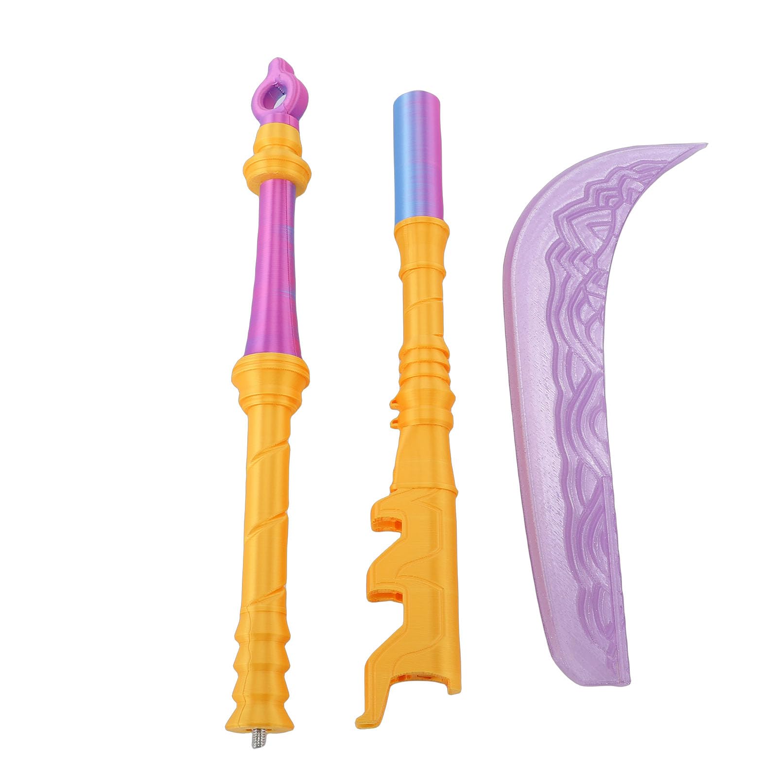 Sxhlseller Jouet de Hache imprimé en 3D pour Enfants, Accessoire de Costume PLA, Violet et Jaune, épée de Cosplay pour Fête et Jeu de Rôle