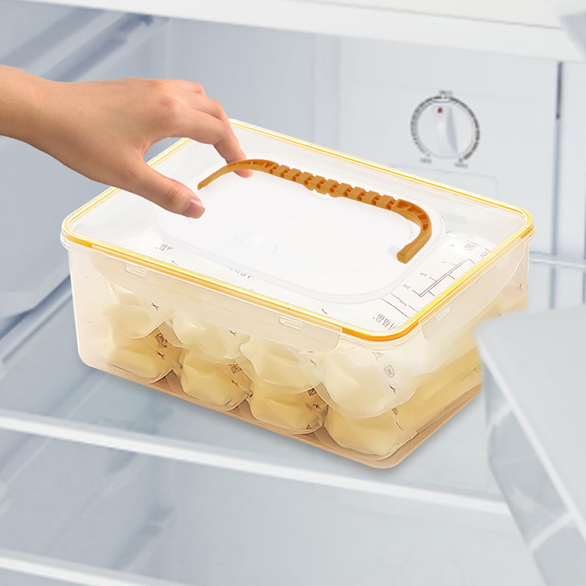 Toyvian 2 Stück Quadratischer Muttermilch Gefrierschrank Organizer aus Bpa Freiem Material mit Auslaufsicherem Deckel Wiederverwendbarer Kühlschrank Aufbewahrungsbehälter für Stillzubehör