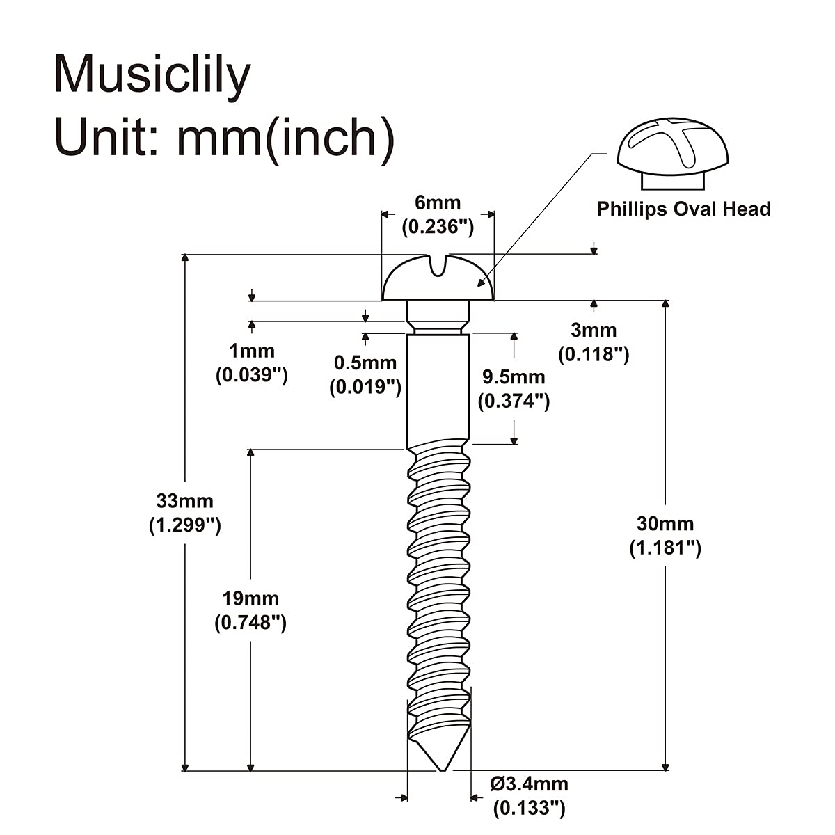 Amazon.co.jp: Musiclily Ultra 33X3.5mm ステンレス製 トレモロ