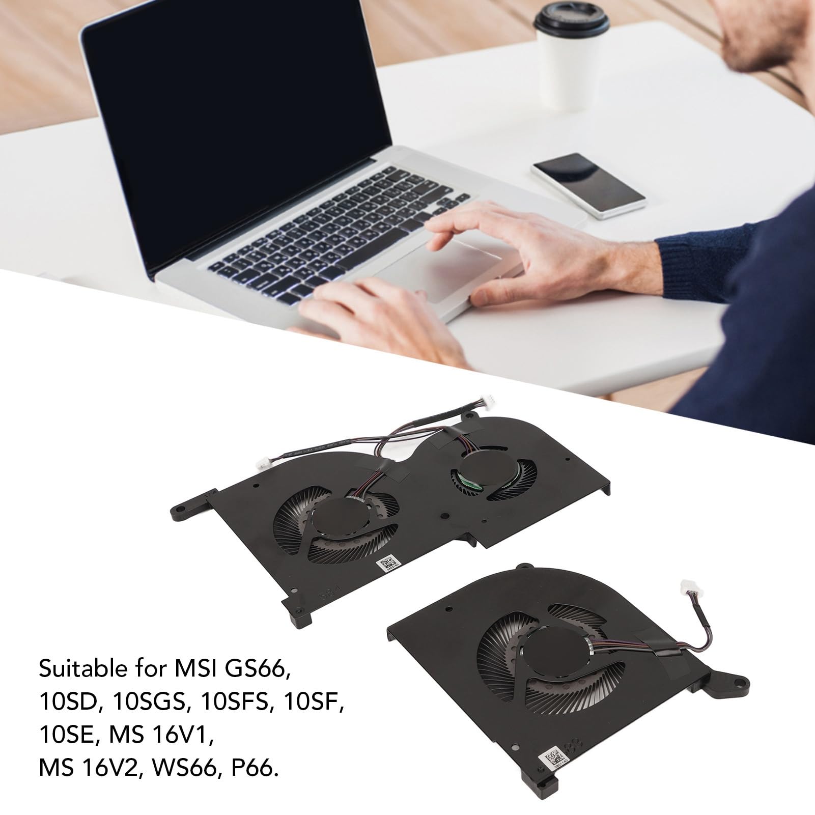 Per GS66 Ventola di Raffreddamento in Lega di Alluminio Ventola di Raffreddamento Efficiente Per Laptop Per 10SD 10SGS 10SFS Per Appassionati di Giochi e Professionisti (CPU e GPU)