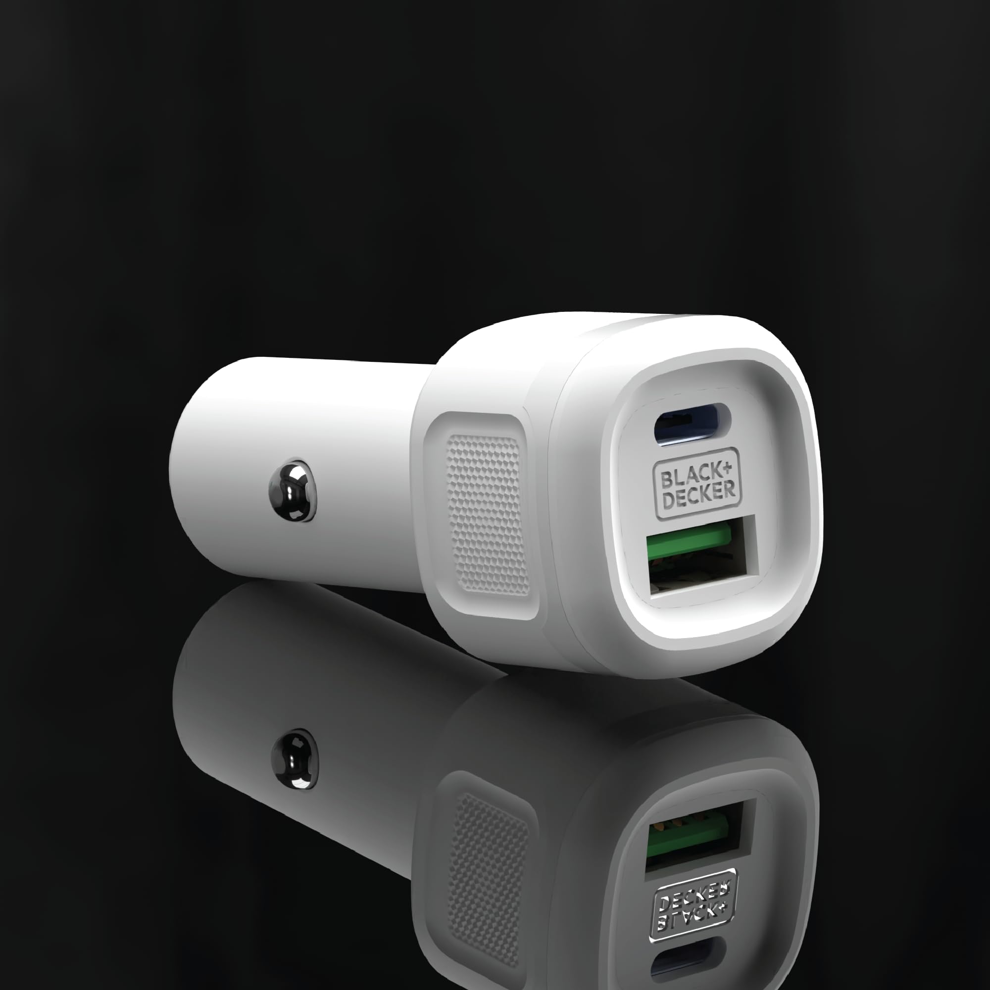 BLACK+DECKER Caricabatteria da auto USB C, compatto da 38 W, 2 porte, indicatore LED di tipo C, caricabatterie con alimentazione/ricarica rapida, compatibile con iPhone 15, 14, 13, 12, Pixel 3, 2 XL,