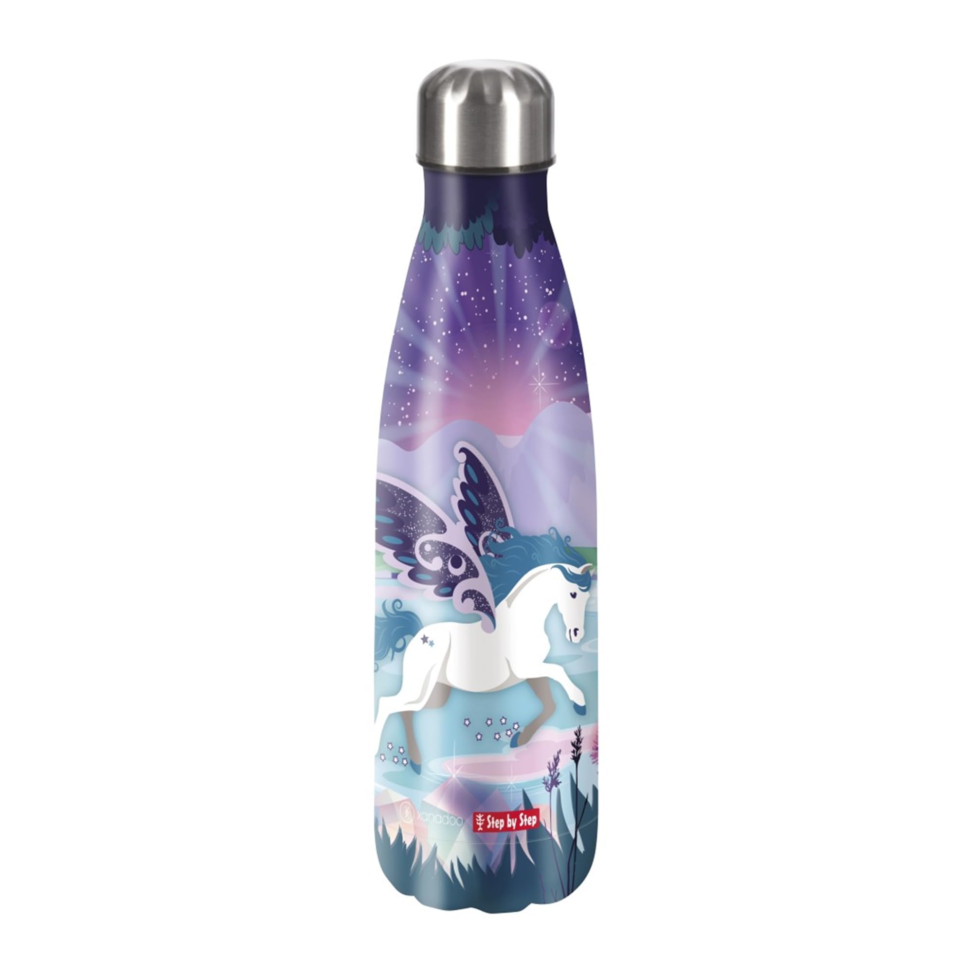 Step by Step Edelstahltrinkflasche „Dreamy Pegasus Shadow lila