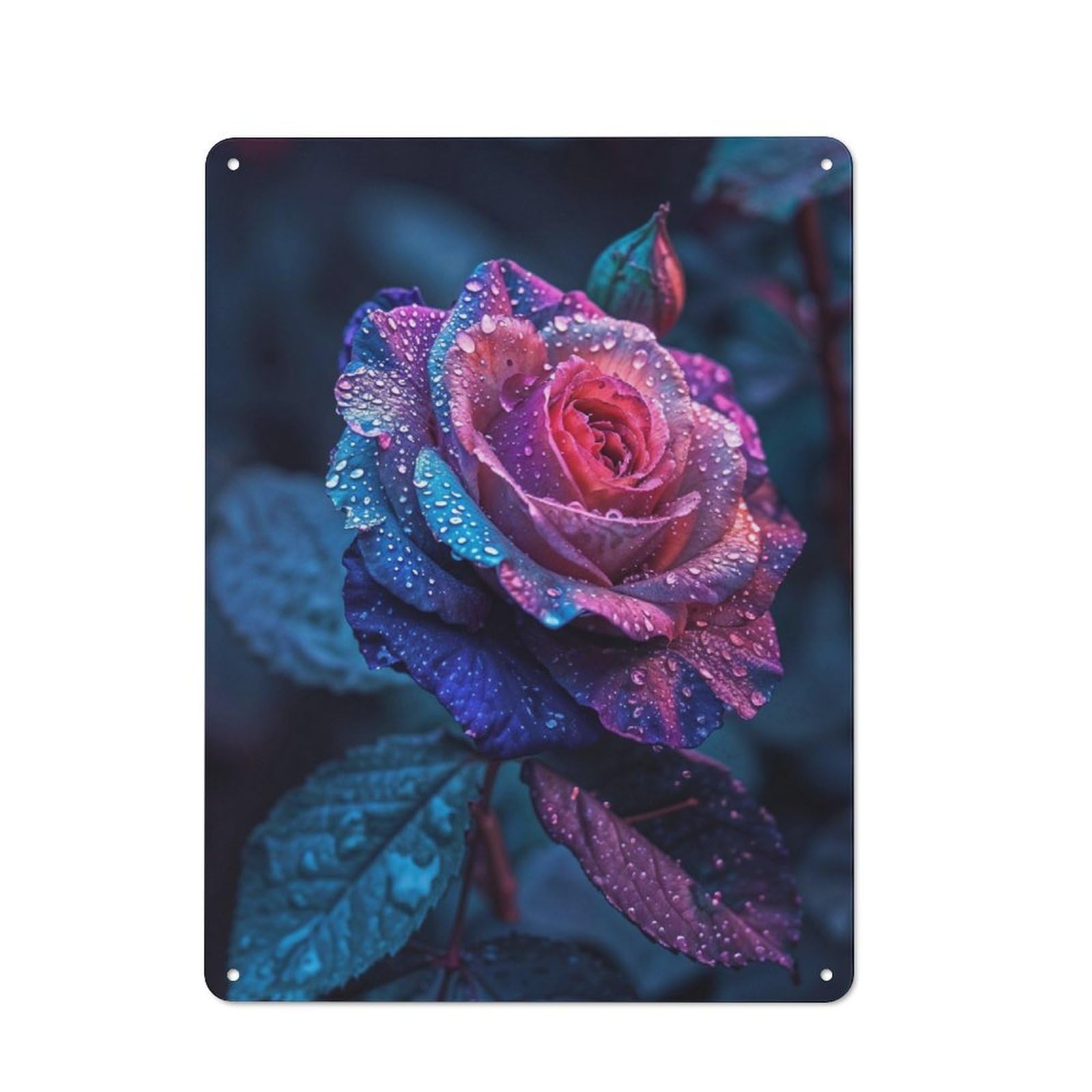 Junmoney Rose Neon Retro-Style Metal Plaque 40X30cm For Kitchen Or Home Bar, Gift For Home Bar Enthusiasts During The Christmas Season