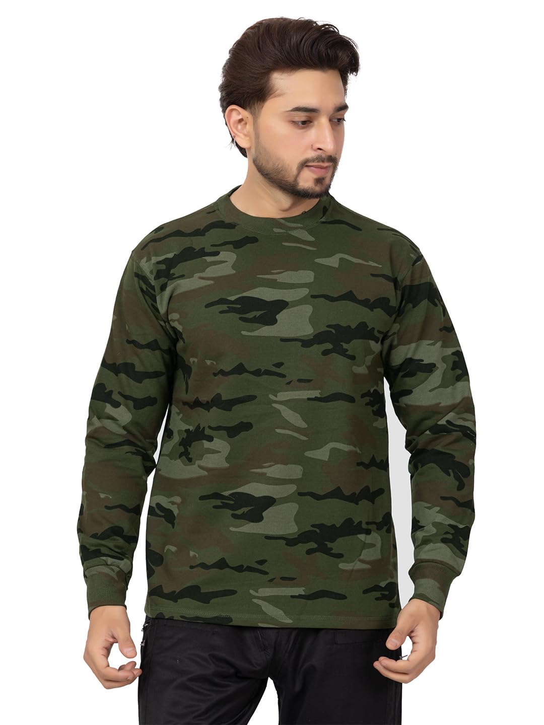 rangers Full Sleeve Men's Olive Camouflage Fleece Winter Full Sleeve Round Neck Sweatshirt-picture-29