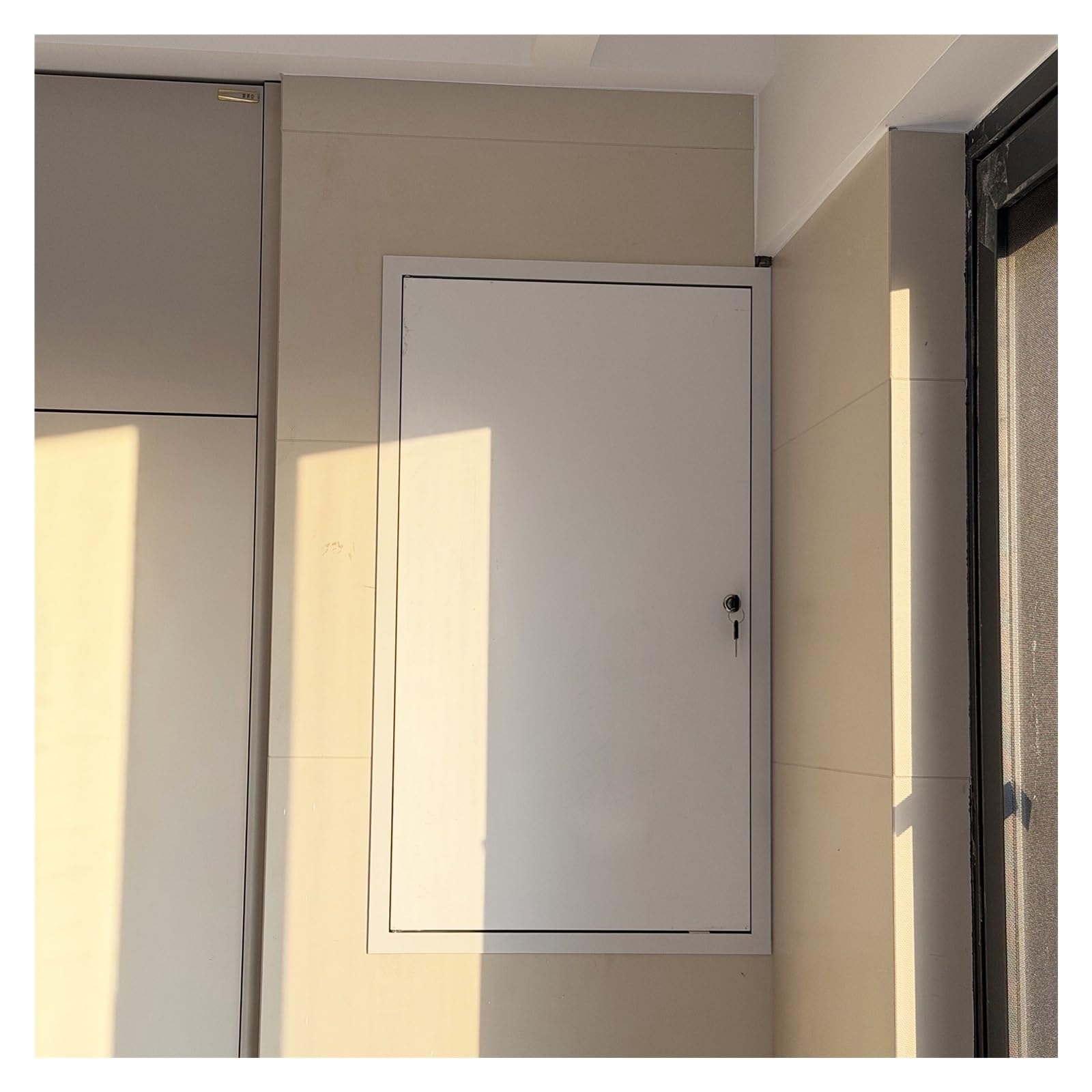 Qlxiaoia White 1Pc Lockable Aluminium Access Panel For Drywall - Invisible Devise, Secure Inspection Door For Plumbing And Hvac(,50.8X50.8cm)