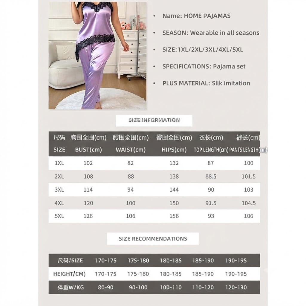 purpleq Sottoveste Taglie Forti Dettagli in Pizzo Spalline Abbigliamento Notte | Il bordo in pizzo trasparente e il tessuto drappeggiato creano una silhouette romantica e chic