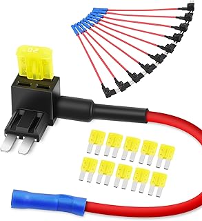 Nilight 10 Pack Micro 2 Fuse TAP 12V Car Add a Circuit ATR Blade Adapter with 20A II Fuses Holder Add On Dual Circuits Adapters for Cars Trucks Boats (50058R),Blue, Red, Black, Yellow