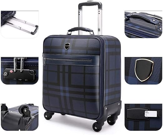 Amazon.com: Givias Maleta ligera con ruedas giratorias, maleta de equipaje  para hombre, maleta con ruedas giratorias, maleta de cabina de mano para  viajes de negocios, academia (tamaño: 16/18 pulgadas) : Ropa, Zapatos