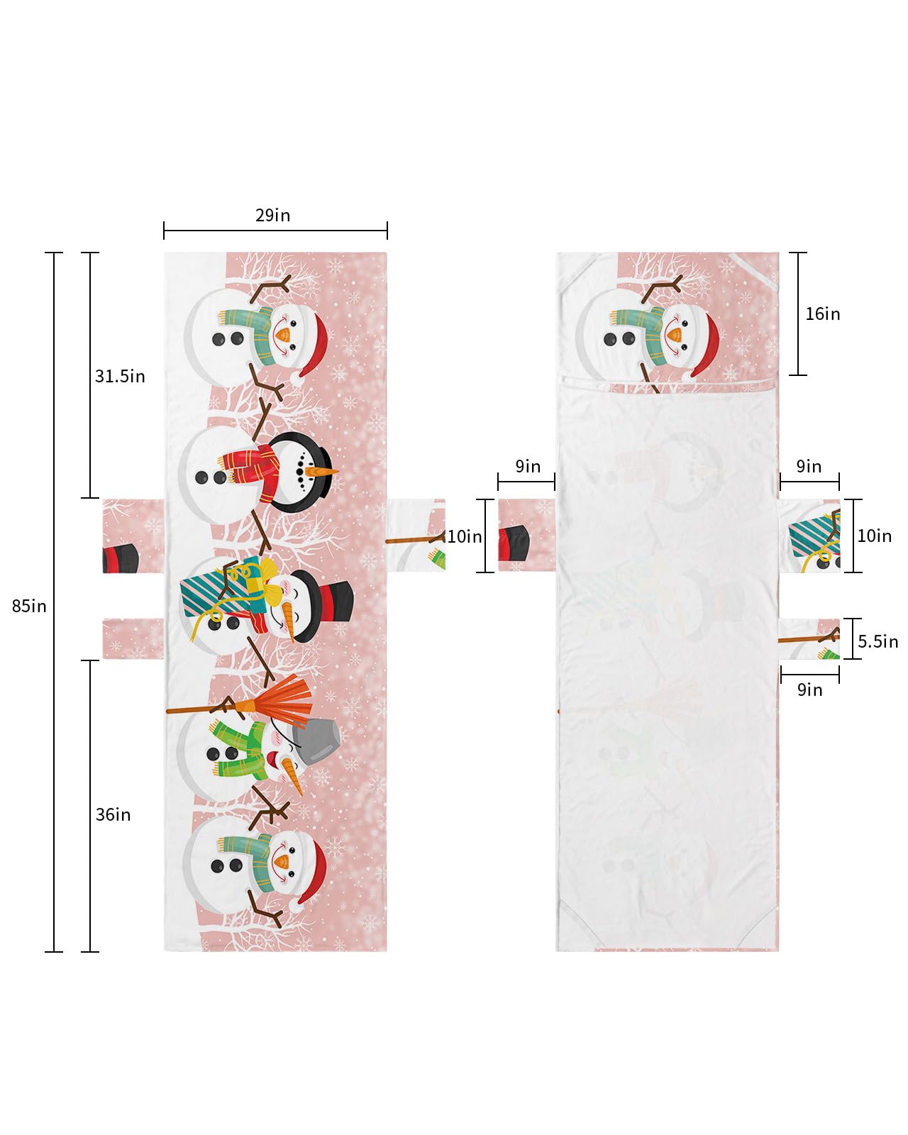 Pink Snowman Christmas Beach Lounge Chair Towel Cover, Soft Chaise Lounge Towel with Side Pockets Patio Pool Chairs Cover for Beach/Pool Sunbathing 29x85 Xmas Tree Winter Snowflake