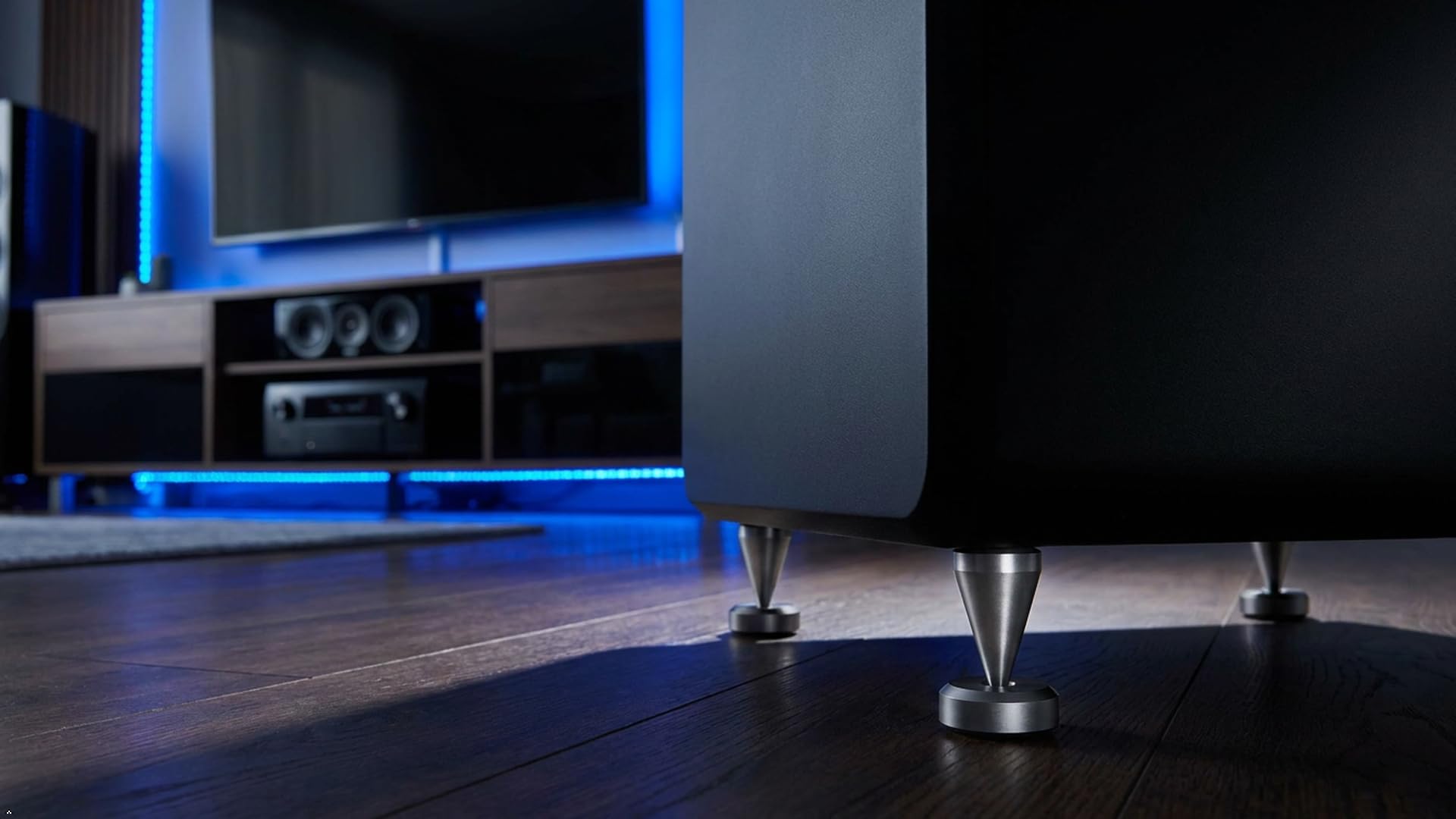 PrecisionGeek Kolce głośnikowe M6 z podkładkami izolacyjnymi 20 mm, zestaw 4 kolców + 4 podkładki, anodowane aluminium, szare, głośniki HiFi, stojaki AV, subwoofery i sprzęt audio, nóżki