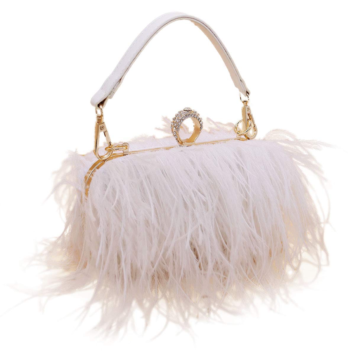 ostrich feather evening bag