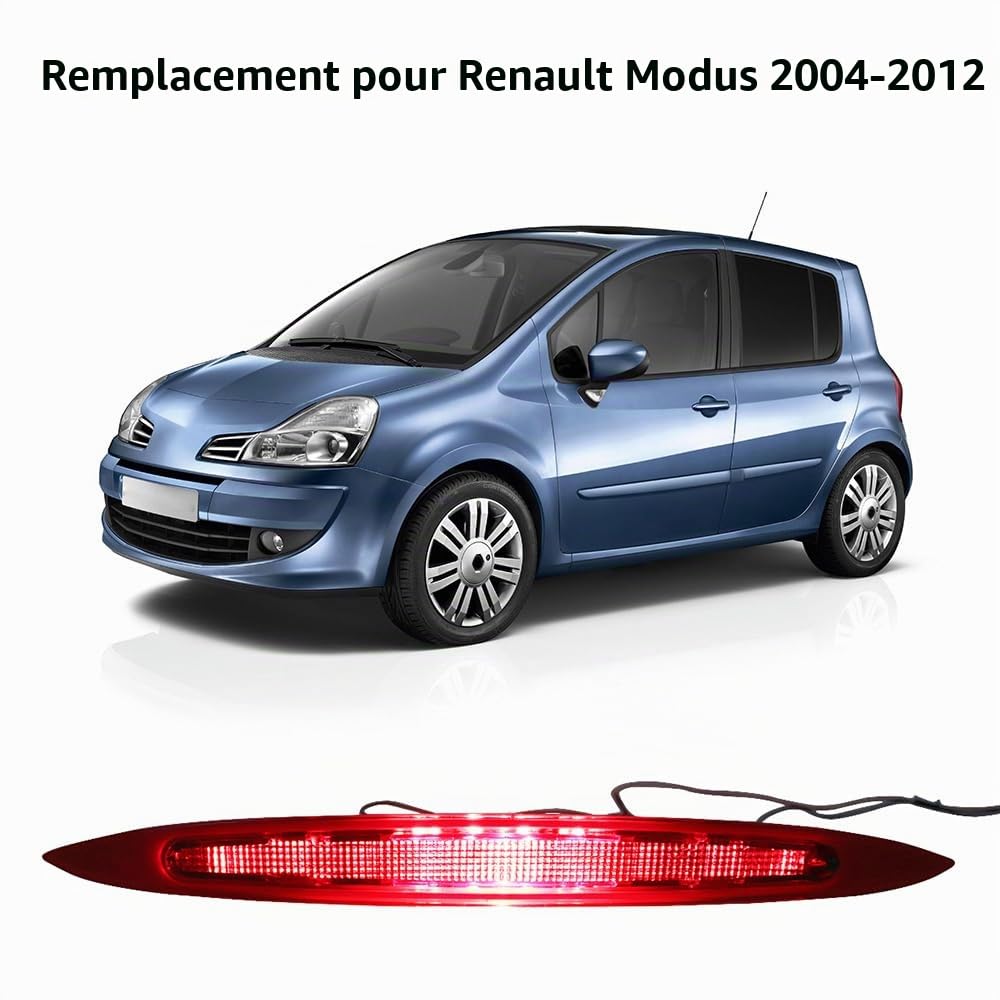 Shkalacar Feu Stop Haut Niveau,Troisième Feu Stop, Feu stop Arrière de Haut Niveau, Feu Stop de Remplacement Compatible avec Renault Modus 2004-2012, 8200219415