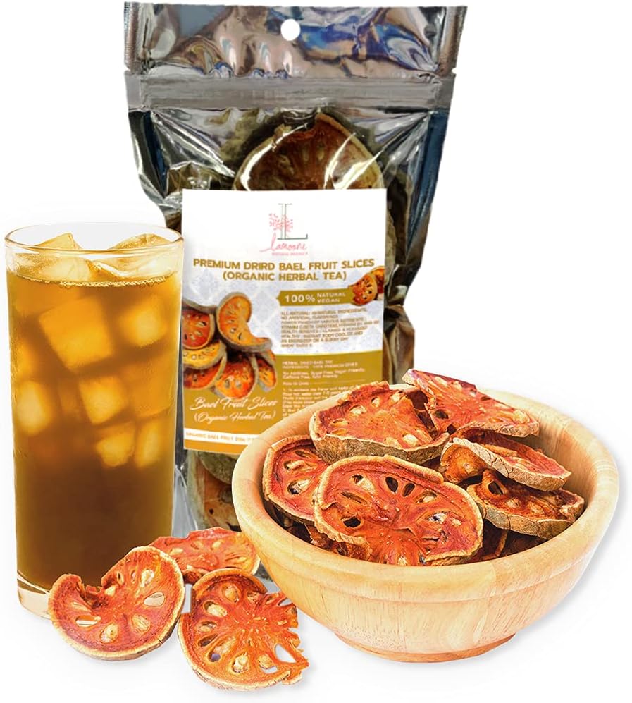 Premium Dried Bael Fruit Slices, Organic Herbal Fruit Tea, Thai Tea, Matoom, Asian wellness dry Bael Fruit, Fruit tea organic (200g) 7.05OZ