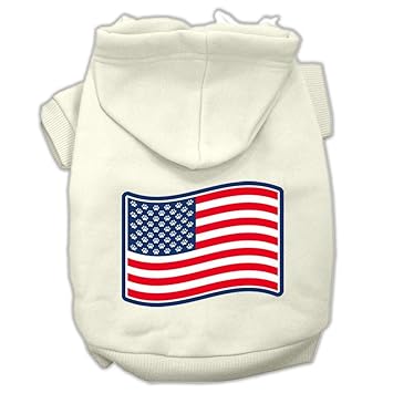 Mirage Pet Products Paws & Stripes Screen Print Pet Hoodies, X-Large, Cream