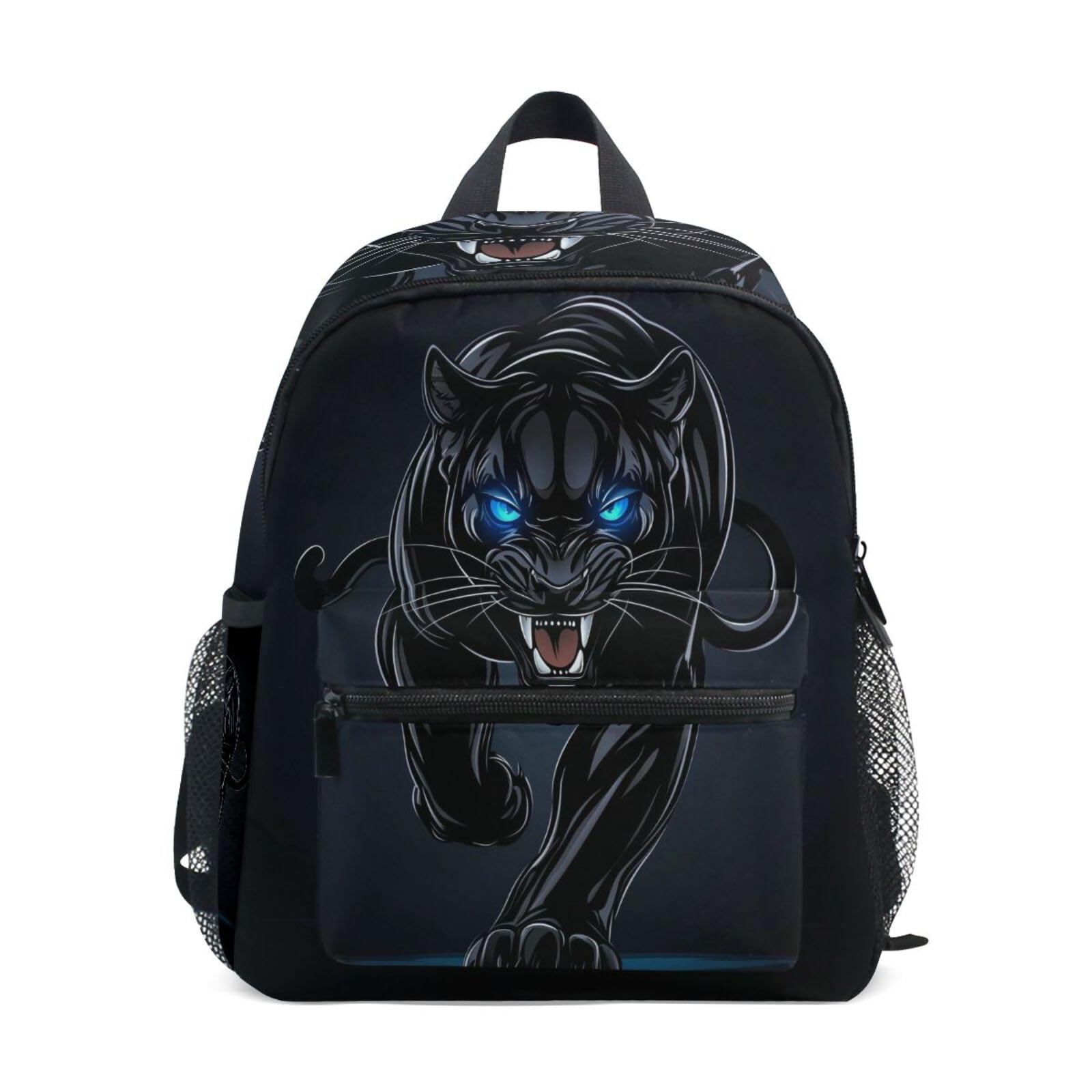 WEVIBOFU Panther Glowing Blue Eyes Black Backpack for Kids Boys Girls Preschool Toddler Bookbag Kindergarten Travel School Bag