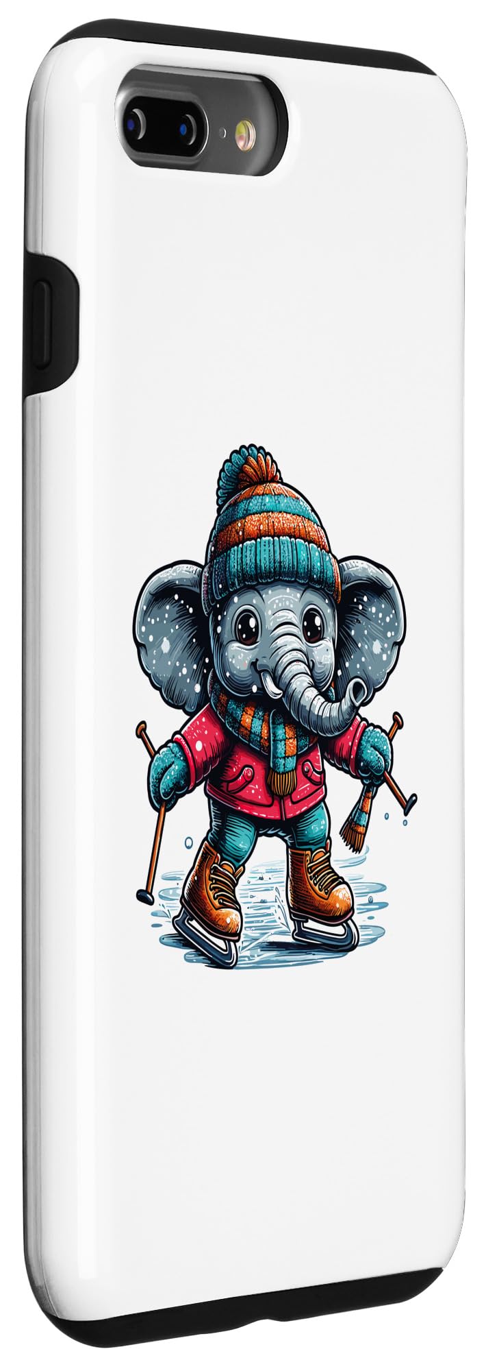 iPhone 7 Plus/8 Plus Cute Elephant Hockey Player Lover - Elephant Playing The Hoc Case - Image 3