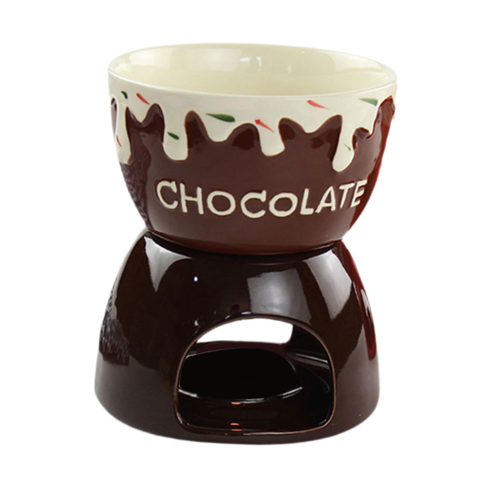 BNF Chocolate Fondue Pot Kitchen Appliances Butter Warmer Set for Caramel Butter Brown | Home & Garden