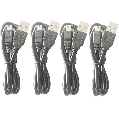 Paquete de 2 cables USB 2.0 A a Mini-B de 5 pines USB de sincronización de datos y cargador compatible con Texas Instruments TI-84 Plus CE, C Silver