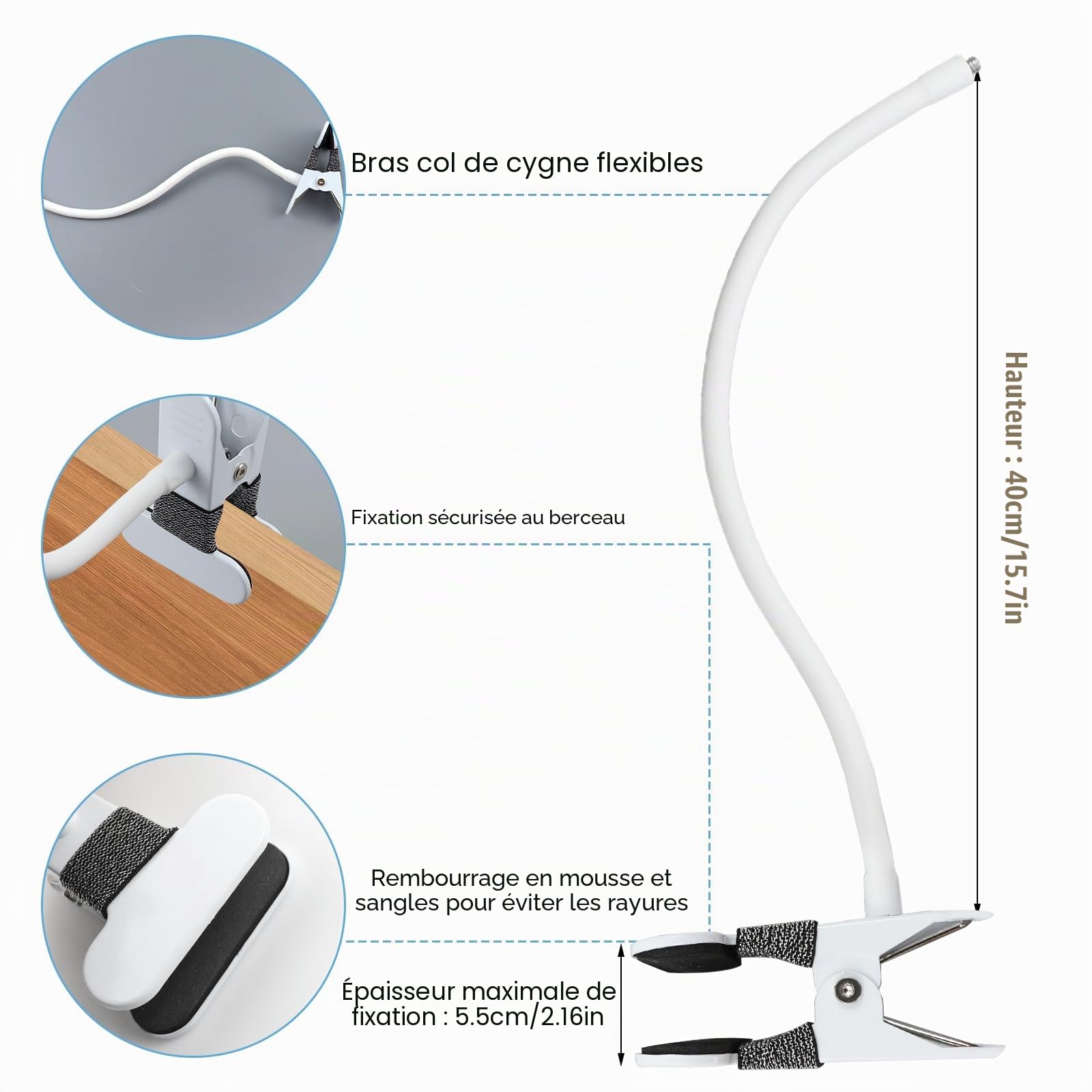 Support universel pour babyphone - Support de caméra pour bébé - Accessoire compatible avec la plupart des babyphones