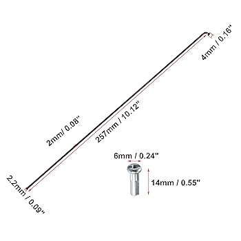 Bicycle Spokes With Nipples Zinc 14g 110mm To 200mm Warranty: Yes At