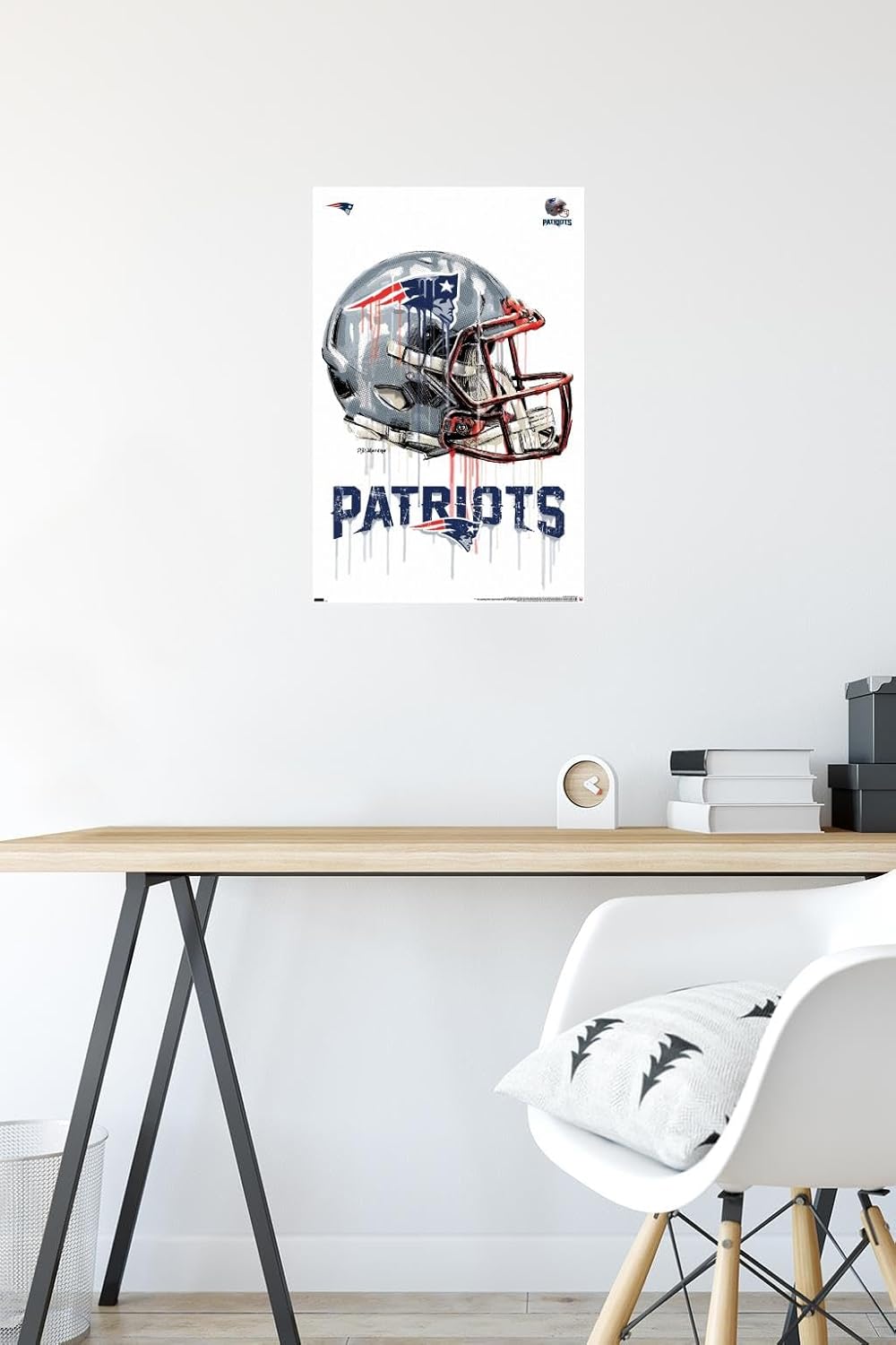 Trends International NFL New England Patriots - Drip Helmet 20 Wall Poster, 14.725" x 22.375", Premium Poster & Mount Bundle
