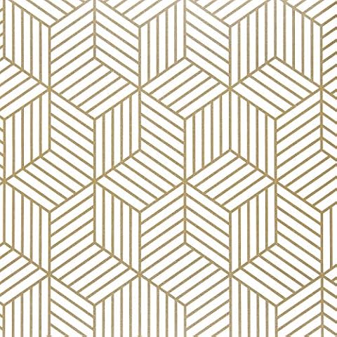 WENMER 17.71 Inchx118 Inch Geometric Hexagon Wallpaper Peel and Stick Wallpaper Removable Self Adhesive Wallpaper Vinyl Film Shelf Paper & Drawer Liner Roll for Home Use Cover