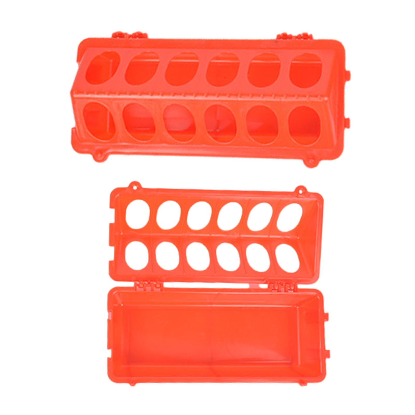 Flip Top Poultry Feeder - 12 Hole Chicken Feeder For Small Birds, Ducks & Pigeons - Heavy Duty Farm & Garden Use