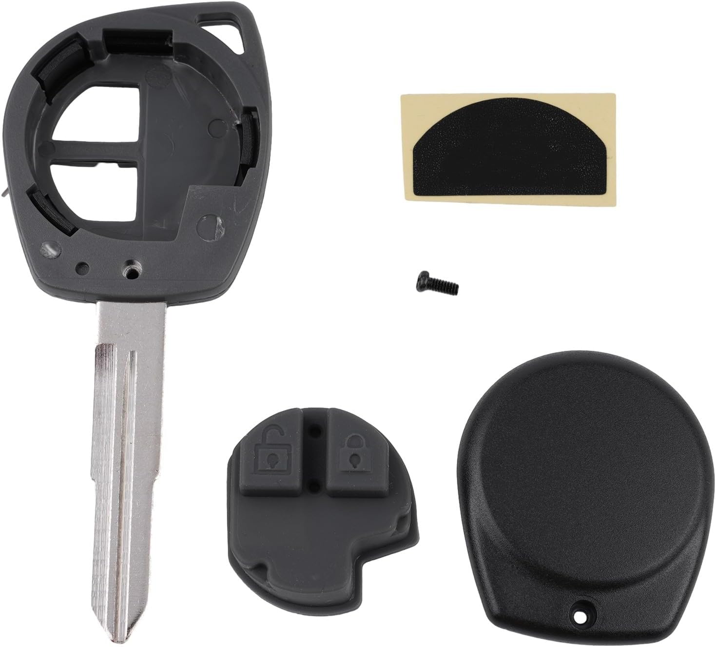 2 Button Car Key Shell Case for SUZUKI Vitara Swift Ignis SX4 Liana Alto - Replacement Remote Fob Housing with SZ11R Blade, ABS Material