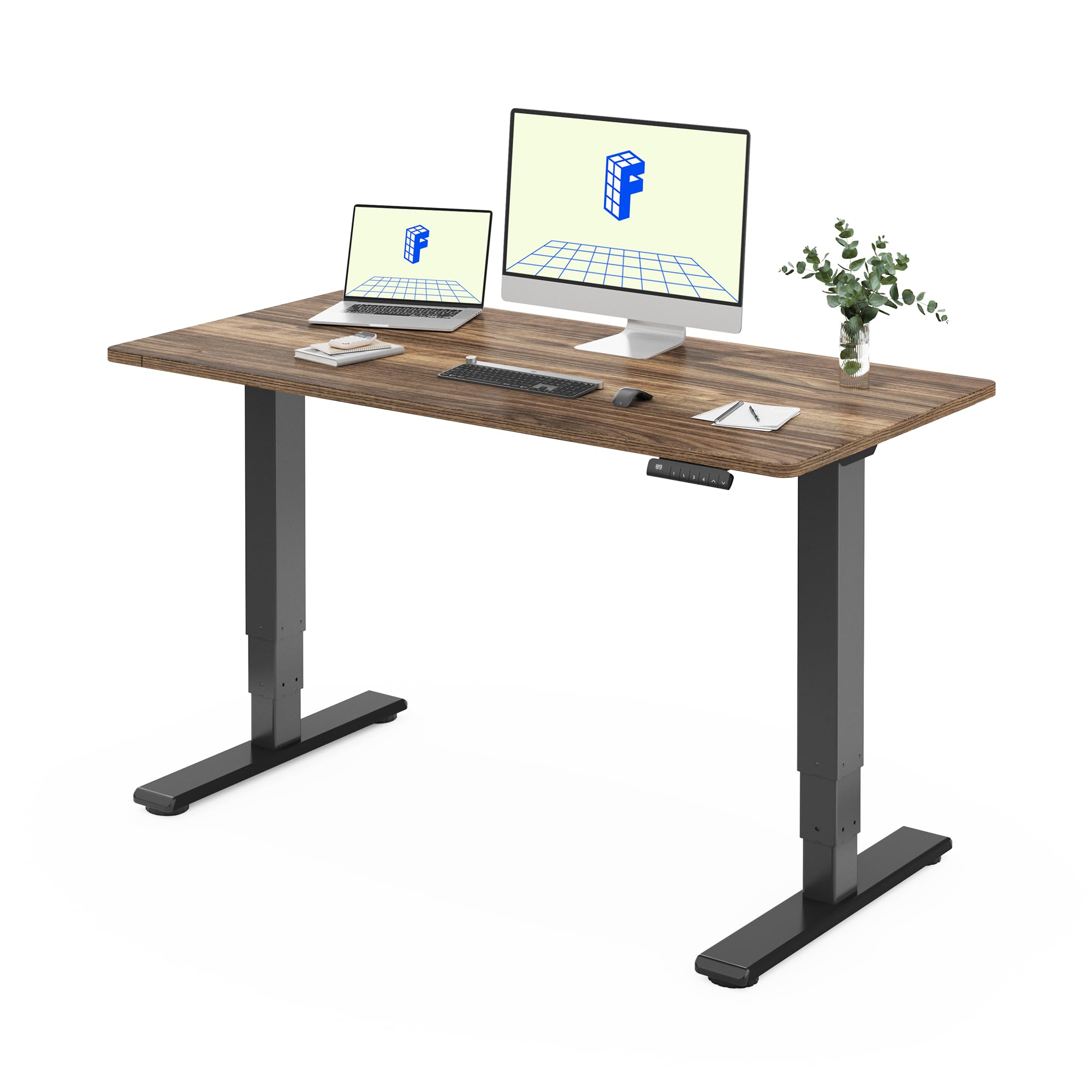 FLEXISPOT höhenverstellbarer Schreibtisch elektrisch mit Dualmotor, 25MM einteiliger Tischplatte&3-Fach Teleskop EC5 LITE