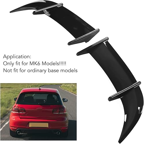 Vista 3 de GOWENIC Alerón trasero para maletero para modelos MK6 – 2 piezas de ala de alerón de cola negra brillante