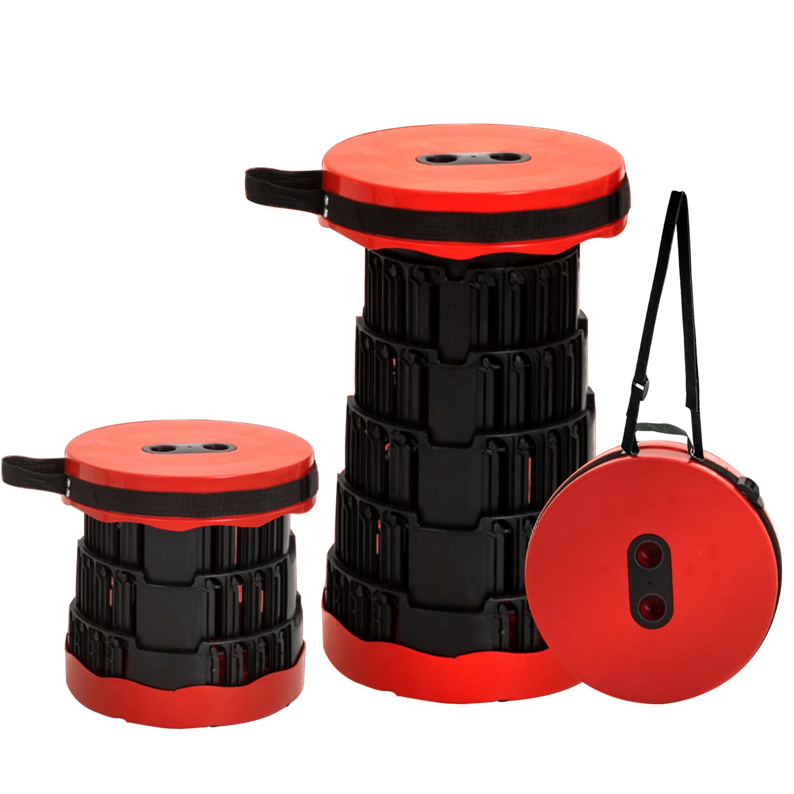 Tabouret Pliant Réglable KunpengZen – 4 Hauteurs, Capacité 600 Kg, Structure écaille De Poisson, Sangle, Pour Intérieur Et Extérieur