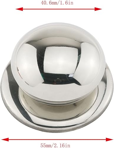 Miniatura 2 de E-outstanding 2 piezas de 2.1 pulgadas universal de acero inoxidable de repuesto para utensilios de cocina, cacerola, tapa de olla, manija circular