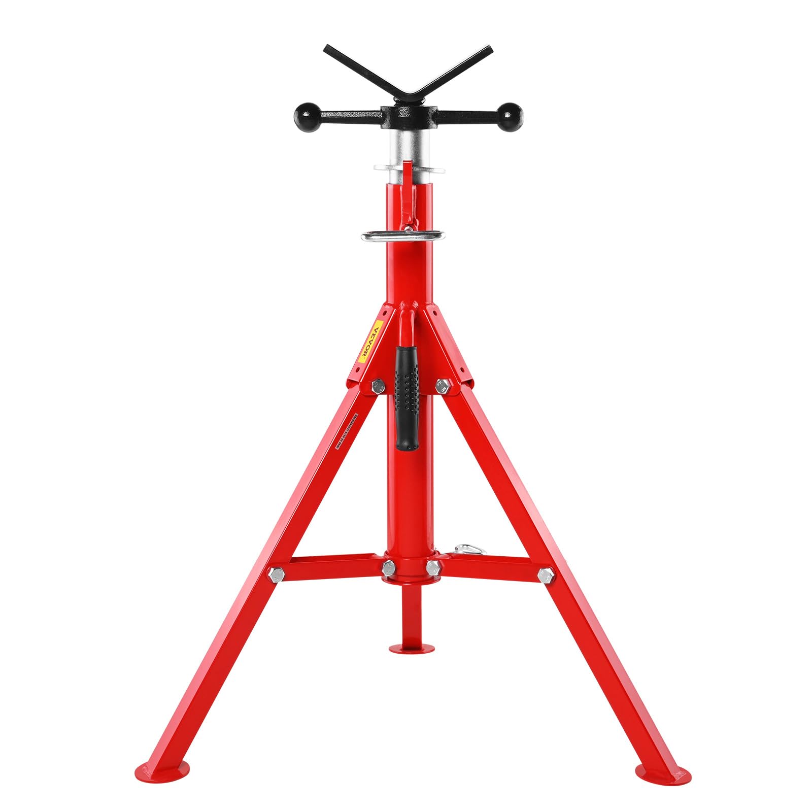 Supporto per Tubo Pieghevole con Testa a V e Trasferimento a Sfera e Gambe Pieghevoli, Cavalletto per Tubi, 4500lbs/2 T, Altezza Regolabile da 28-52 pollice Tipo 1107C