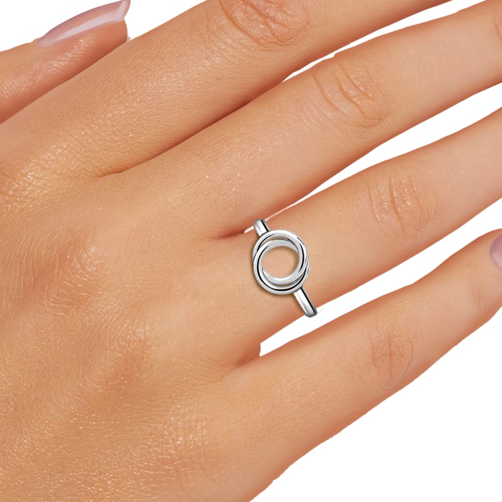 Anillos de Aros Entrelazados Grandes Para Mujer de Plata de 1ª Ley 925