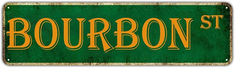 Vintage Bourbon St Street Sign Bar Signs For Home Bar Bourbon Bar Wall Decor Bourbon Party Decorations 4x16 Inch