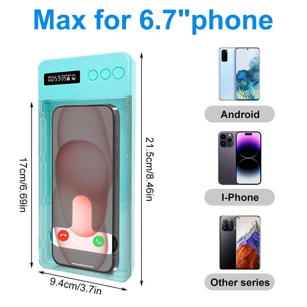Boîte de verrouillage pour téléphone avec minuterie, boîte de verrouillage temporisée à contrôle automatique, mini boîte de verrouillage portable, max 17 cm, aide les enfants/adultes à prévenir la
