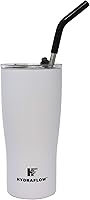 Vista 16 de HYDRAFLOW Capri - Vaso de 20 onzas con popote – Vaso aislado al vacío de triple pared – Vaso aislado al vacío – Vaso de acero inoxidable – Vaso